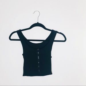 Black Zipper crop top